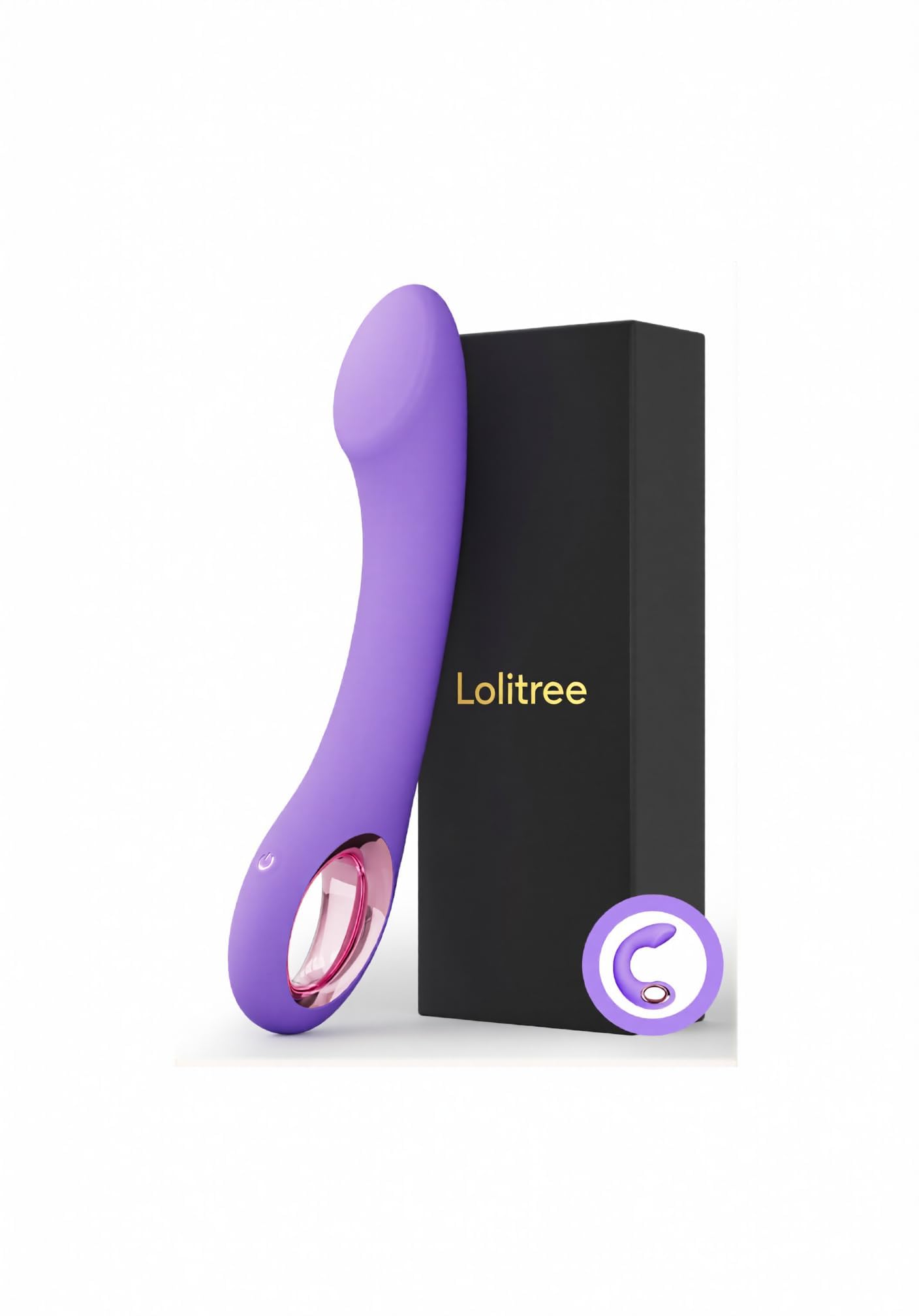 Lolitree C-Type G-Spot Vibrator, Broad Contact Head Silent Wand Vibrators