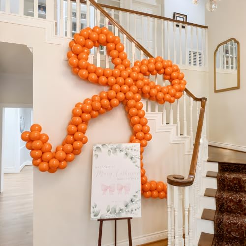 Image of Orange Link Balloons,120Pcs 6Inch Orange Latex Linking Balloons for Birthday Baby Shower Halloween Thanksgiving Graduation Party Decorations