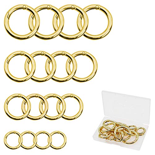 Lot De 16 Clips Ronds à Ressort Pour Porte-clés - 4 Tailles