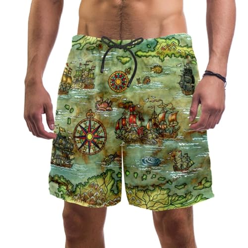 Short de bain homme carte du monde maillot de plage séchage rapide