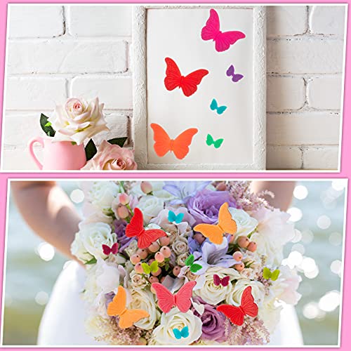 5 Pieces Butterfly Silicone Molds Mini Butterfly Fondant Cake Baking Mold Silicone Butterfly Chocolate Mold Pink Polymer Clay Molds Small Clay Molds, Non-Stick Diy Tool For Cake Decor #TOP5