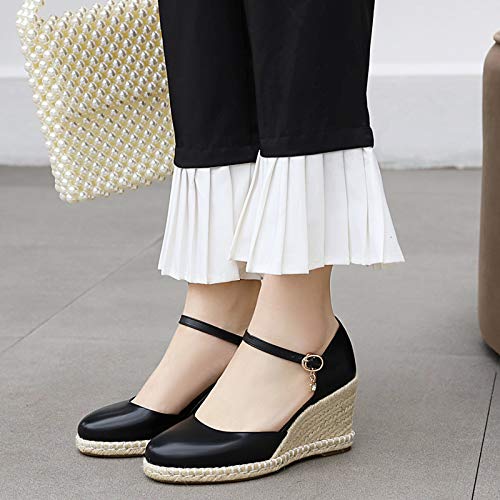 Gicoiz Closed Toe Espadrilles Wedges Women Platform Bowtie Sandals3