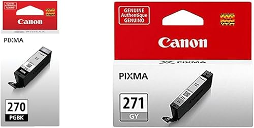 Canon PGI-270 PGBK compatible con impresoras TS5020, TS6020, TS8020, TS9020 y CLI-271 gris compatible con impresoras TS8020, TS9020