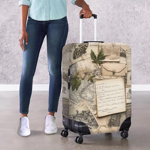 FOR U DESIGNS Vintage Postcard Stretchable Luggage Sleeves for Suitcases Carry on Luggage Cover Protector Scratch Resistant Foldable Protector Fits 29-32 Inch4