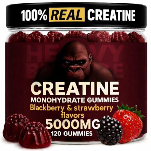 Image of Creatine Monohydrate Gummies 5g Sugar Free Creatine with Vitamin B12 and L-Taurine | Muscle Growth for Men and Women | Low Calorie Formula 120 Gummies for 30 Servings, Mixed Berry