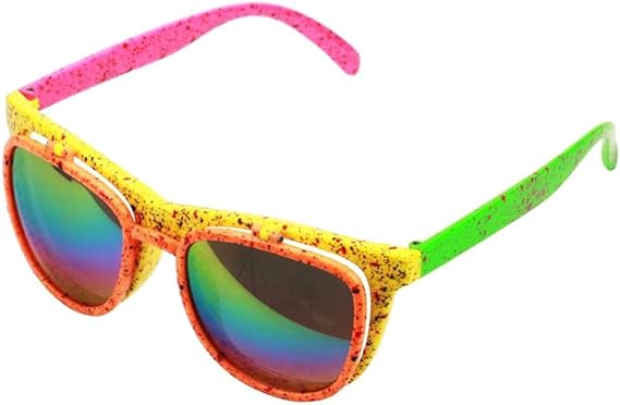 Amazon Dickly 80年代のネオンパーティーメガネノベルティフリップアップサングラスコスチュームキッズ大人用 サングラス ファッション眼鏡 通販