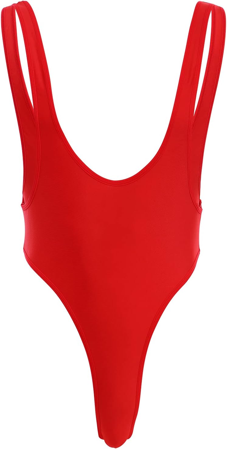 Men's Deep U Neck High Cut Dance Leotard Bodysuit Backless Solid/Snakeskin Wrestling Singlet Activewear Undershirt