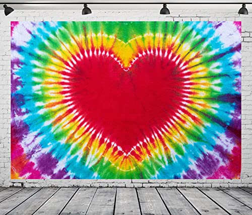 Fondo Fotográfico BELECO 10x8FT Corazón Tie Dye Arcoíris miniatura 4