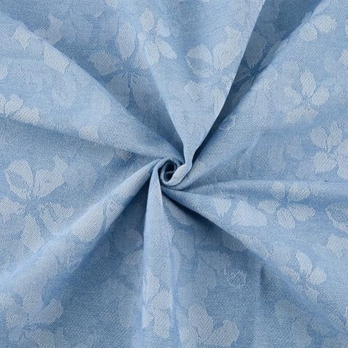 Tissu denim fleuri bleu clair souple pour coudre sans effort vos jeans