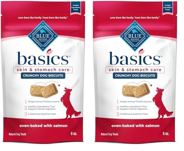 Blue Buffalo Basics Crunchy Dog Biscuits for Skin & Stomach Care,...