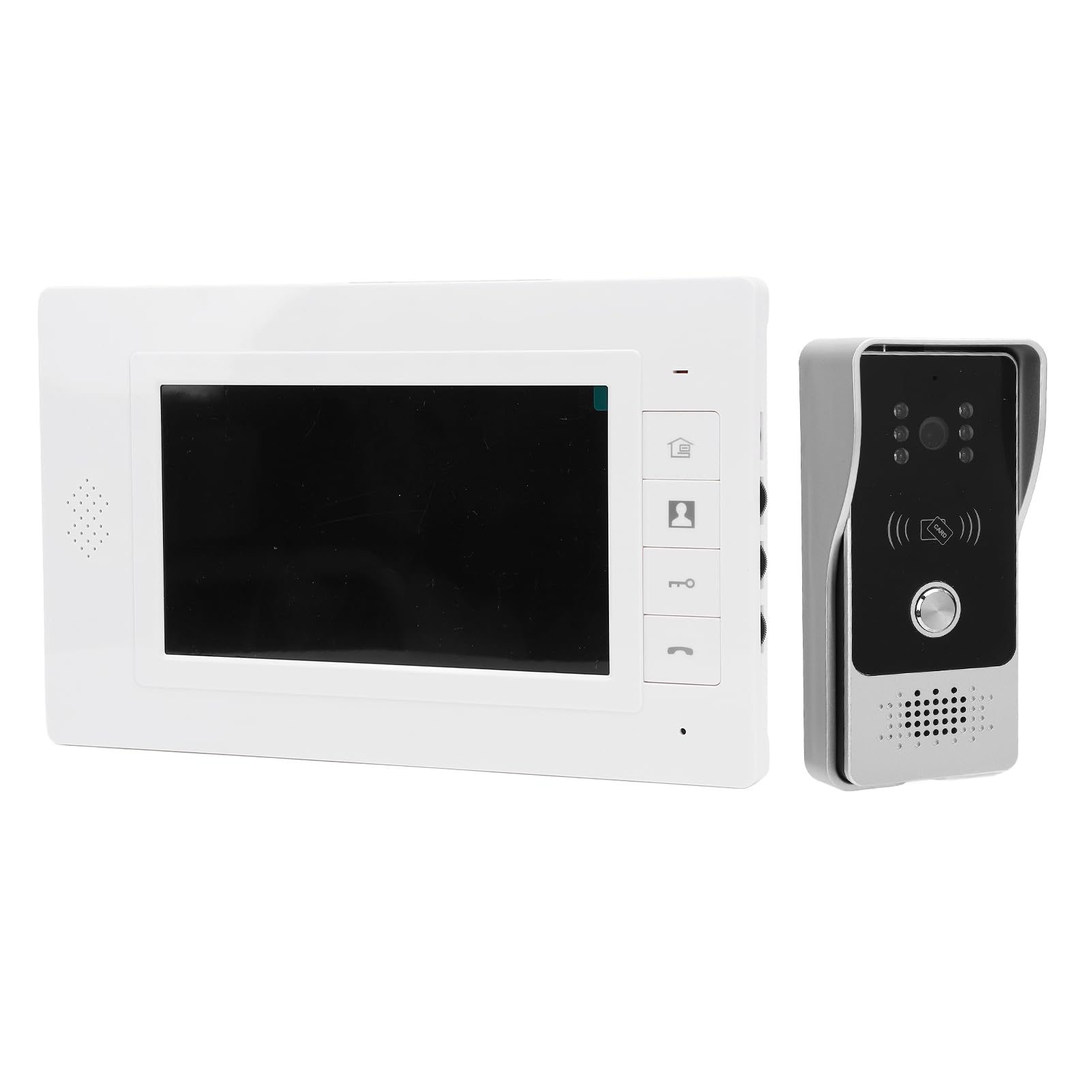 di Videocitofono Cablato, Videocitofono con Anello da 7 Pollici, Supporto per Sblocco Remoto, per Villa, Appartamento Ufficio, con 1 Telecamera e 1 Monitor (Spina europea)