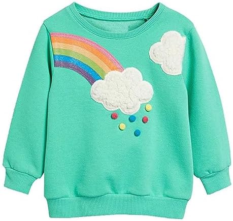 WINZIK Toddler Sweatshirt Kids Baby Girls Christmas Sweatshirt Crewneck Pullover Long Sleeve Sweatshirts 1-7 Years