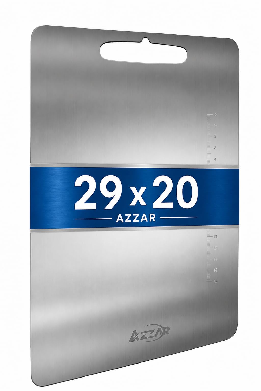 AZZAR Tagliere In Acciaio Inox Alimentare 304 con Righello 15 cm