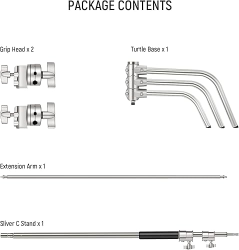 Miniatura 25 de NEEWER Soporte profesional en C resistente de acero inoxidable 100% con brazo de pluma, altura máxima de 10.5 pies, soporte de luz para fotografía