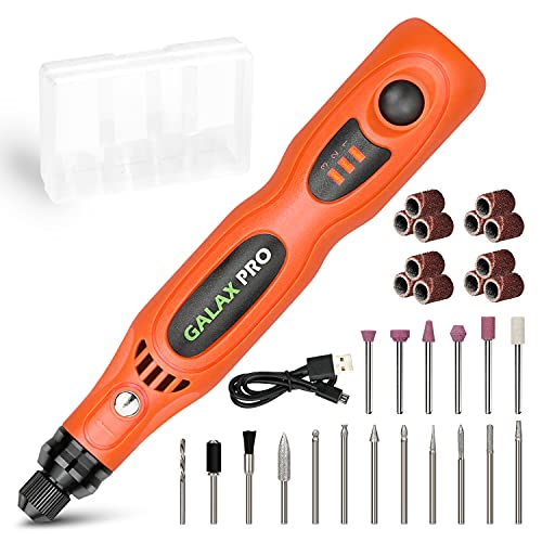 GALAX PRO Mini Multifunktionswerkzeug, 3.6V Li-Ion Akku Mehrzweckschleifmaschine mit 3 variabler Drehzahleinstellungen und 31 Zubehör, Rotary tool für viele kreative Projekte oder Heimwerkerarbeiten Cover