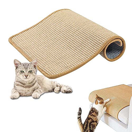 Alfombra Rascadora para Gatos, Garras de Afilar El Gato, Alfombrilla de Sisal Natural, Estera para Rascar El Gato, para Paredes, Pisos, Muebles para Evitar Que los Perros y Gatos se Rasquen Cover