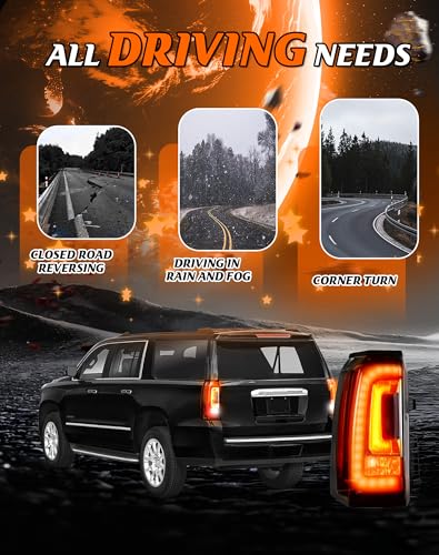 FOMIUZY Tail Lights Fit For GMC Yukon Yukon XL Denali 2015 2016 2017 2018 2019 2020 Rear Left Driver Side Brake Taillight Assembly LED Back Up Lamp Lens Cover Replaces 84536242 GM2800268 23380459 - Thumbnail 3