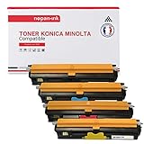  NOPAN-INK - x4 Toners - A0V301H (Noir + Cyan + Magenta + Jaune) - Compatible pour Konica Minolta Magicolor 1600 W Konica Minolta Magicolor 1650 en Konica Minolta Magicolor 1650 en D Konica Minolta Ma