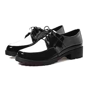 Amazon.com | MIOKE Women's Two Tone Flat Saddle Oxford Shoes