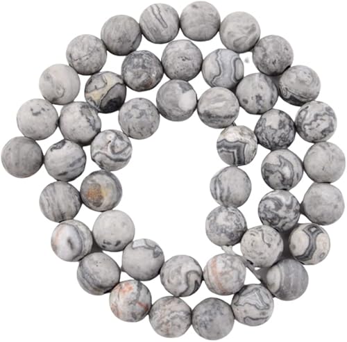 Miniatura 3 de Cuentas de piedra natural mate de 0.236 in, piedras preciosas redondas sueltas para hacer joyas, pulsera, piedra energética, poder curativo, 1 hebra