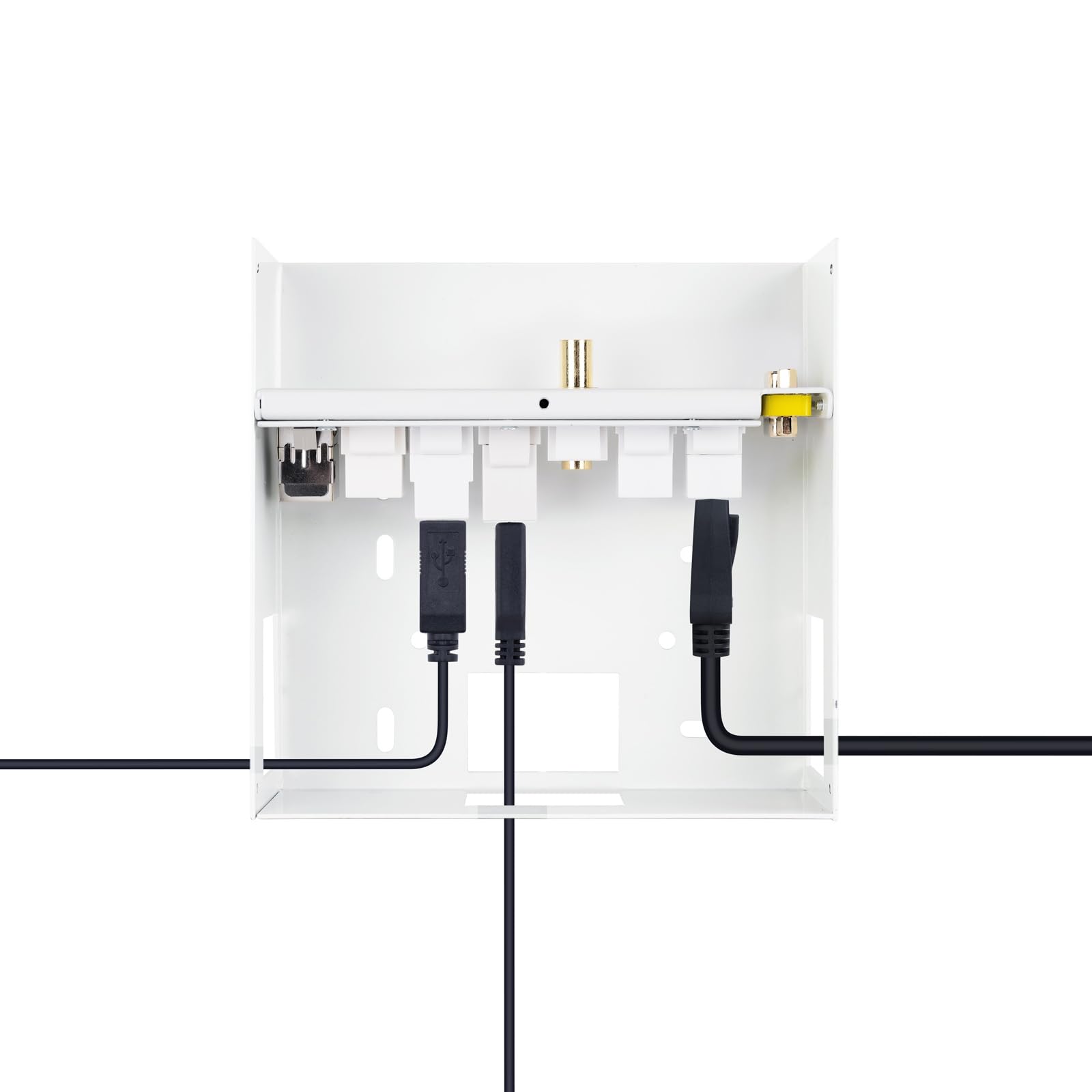 NANOCABLE 10.35.0004 - Caja de conexiones multimedia de pared VGA + 2xHDMI + JACK3.5 + 1xUSB-C 10G + 1xUSB-B 2.0 + 1xUSB-A 3.0 + 1xRJ45 Cat.6A STP, Blanco