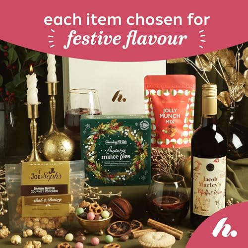 Festive Night In Gourmet Food & Mulled Wine Hamper – Christmas Hamper for Couples, Friends & Family with Luxury Mince Pies, Popcorn & Artisan Sweet Treats – Clearwater Hampers & Gourmet Gifts - Image 4