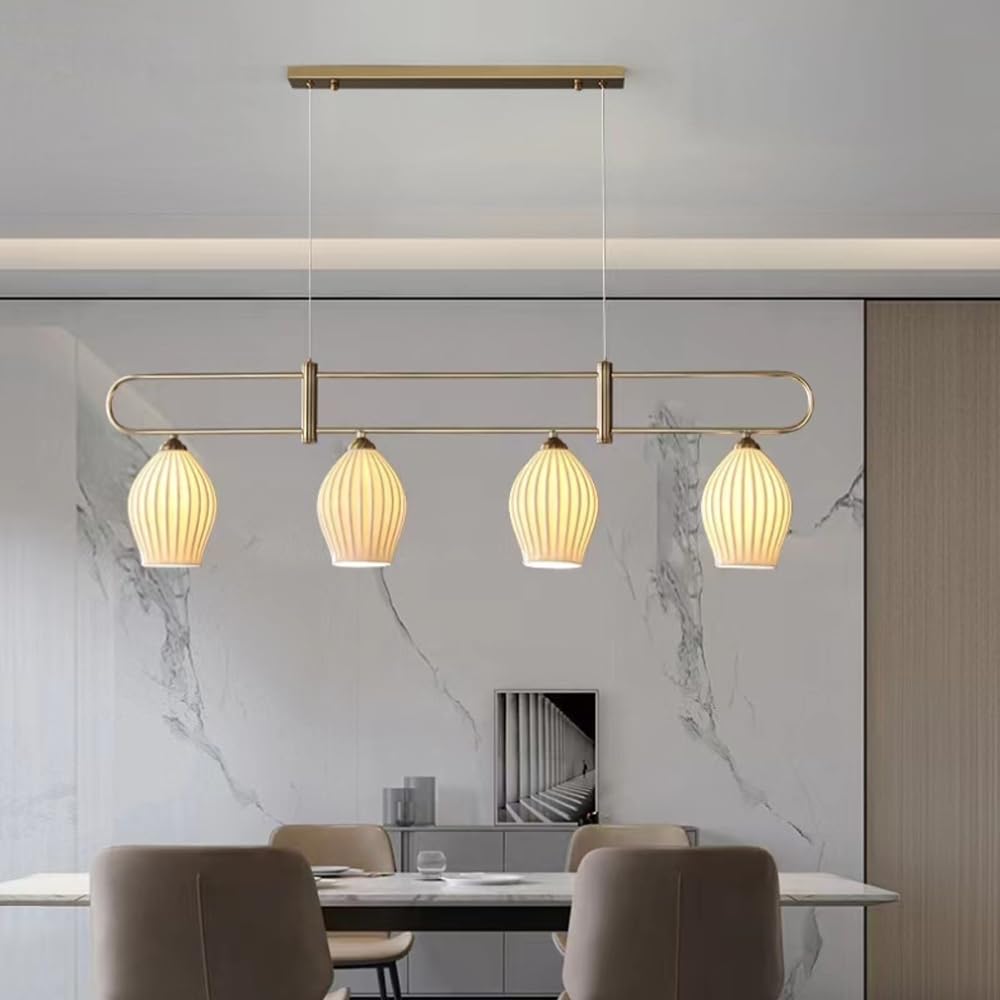 Lustre moderne du milieu du siècle à hauteur réglable avec lampes suspendues fleurs en céramique