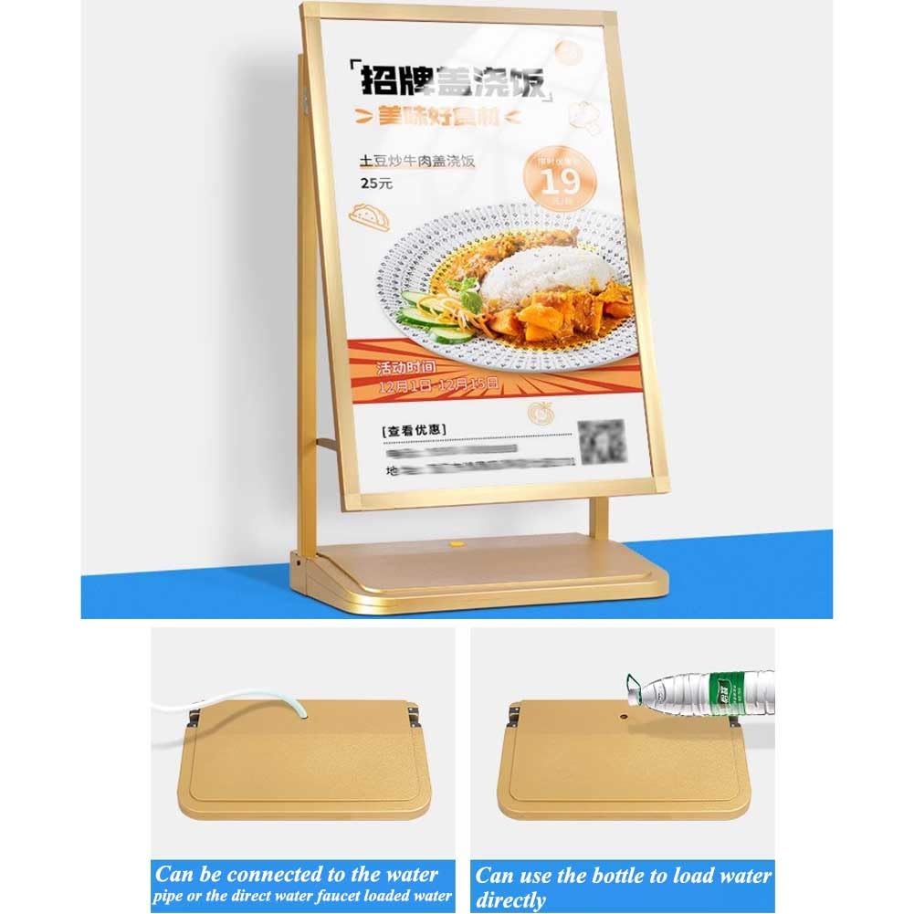 Soporte De Cartel De Cartel, Billboard A Prueba De Viento De Servicio Pesado Diseño De Polea Inferior con Un Marco Reutilizable De Aleación De Aleación De Aluminio (Color : Gold, Tamaño : 63.5x40x11