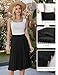 GRACE KARIN Women's Elegant High Waist Flared Pleated Swing Long Chiffon Skirt Black S