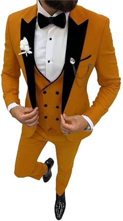 Prom Suits for Men 2026 Slim Fit Formal Suits for Men Velvet Lapel Wedding Dress Jacket Set STXZ004