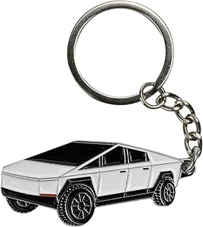 Keychain Compatible with Tesla Cybertruck Key Card Cyber Truck Zinc Alloy Chain Decor Key Fob Interior Accessories