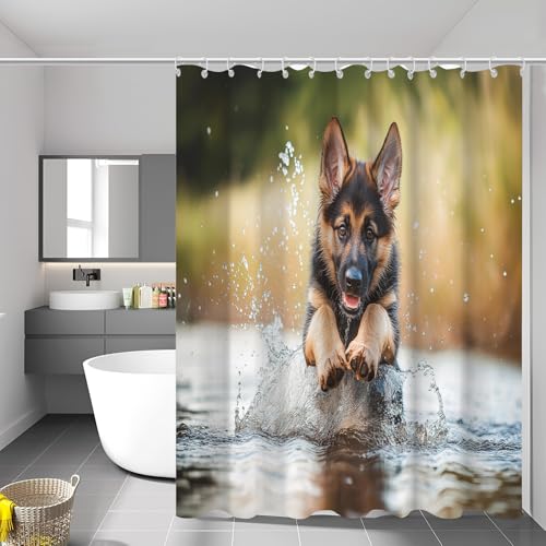 Rideau de bain avec motif petit berger mignon jouant dans l'eau - 3