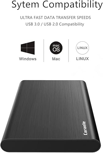 Miniatura 10 de Caraele Disco duro externo portátil ultra delgado de 320 GB USB 3.0 HDD de almacenamiento compatible con PC, escritorio, laptop, MacBook,