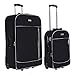 Produktbild Slimbridge Leichtgewicht 2er Koffer-Set Trolley-Set Rollkoffer Reisekoffer Große XL und Handgepäck Gepäck Super Leicht Erweiterbar Ausdehnbar mit 2 Rollen und Integriert Nummernschloss, Rennes Schwarz