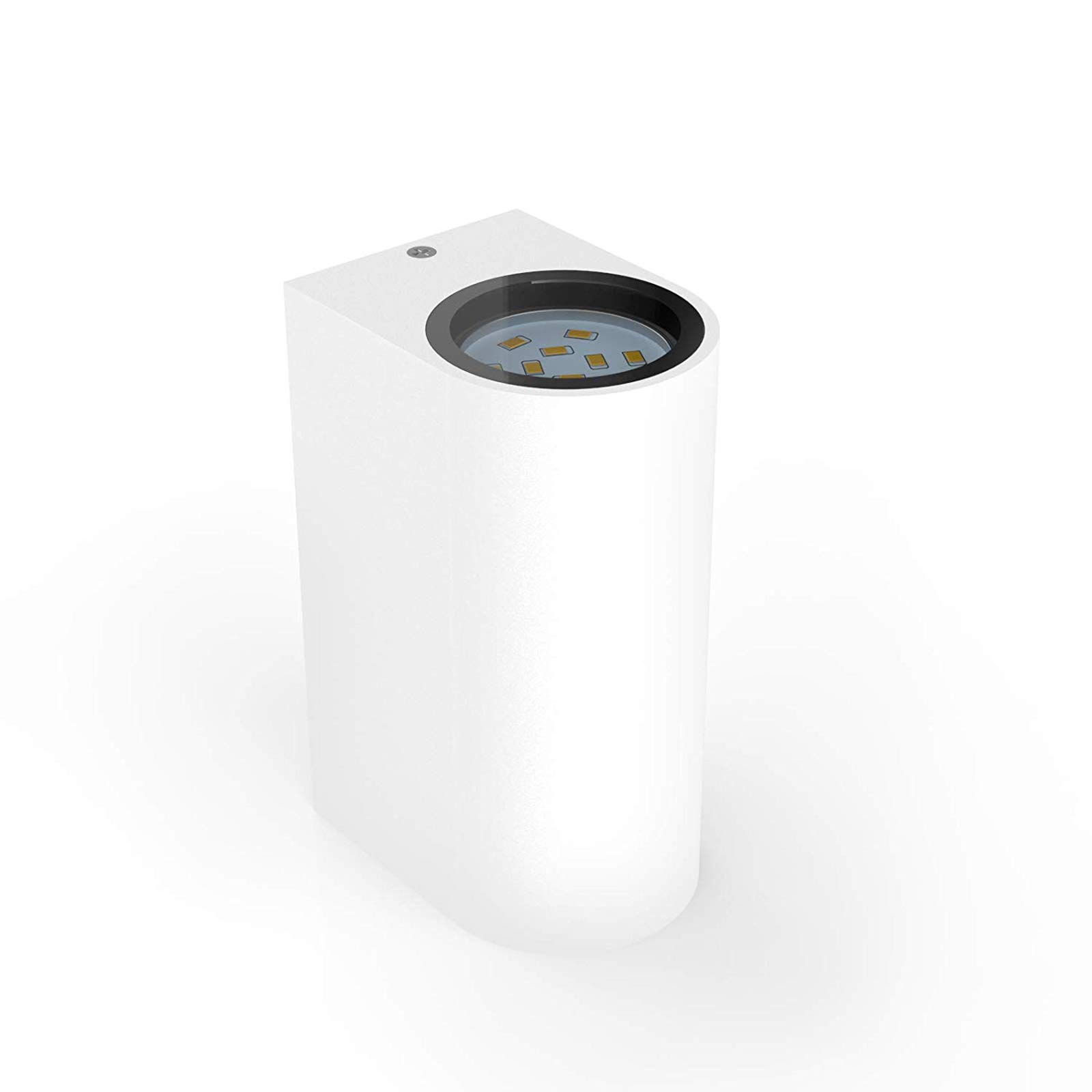 Lampada da parete LED, applique per esterni, include 2 lampadine GU10 da 8W, plafoniera da parete per esterni, luce naturale 4000K, 1200Lm, lampada a muro in metallo bianca, Protezione IP65