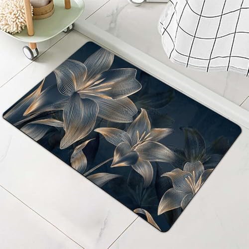 Image of FIGMENT 3D Anti-Slip Water Absorbent Bathroom Mat | Quick Dry Rectangular Bath Mat for Home, Kitchen Doorway, Office & Entryway Use | Soft, Odour-Free & Easy Clean Floor Mat (60x40 cm)