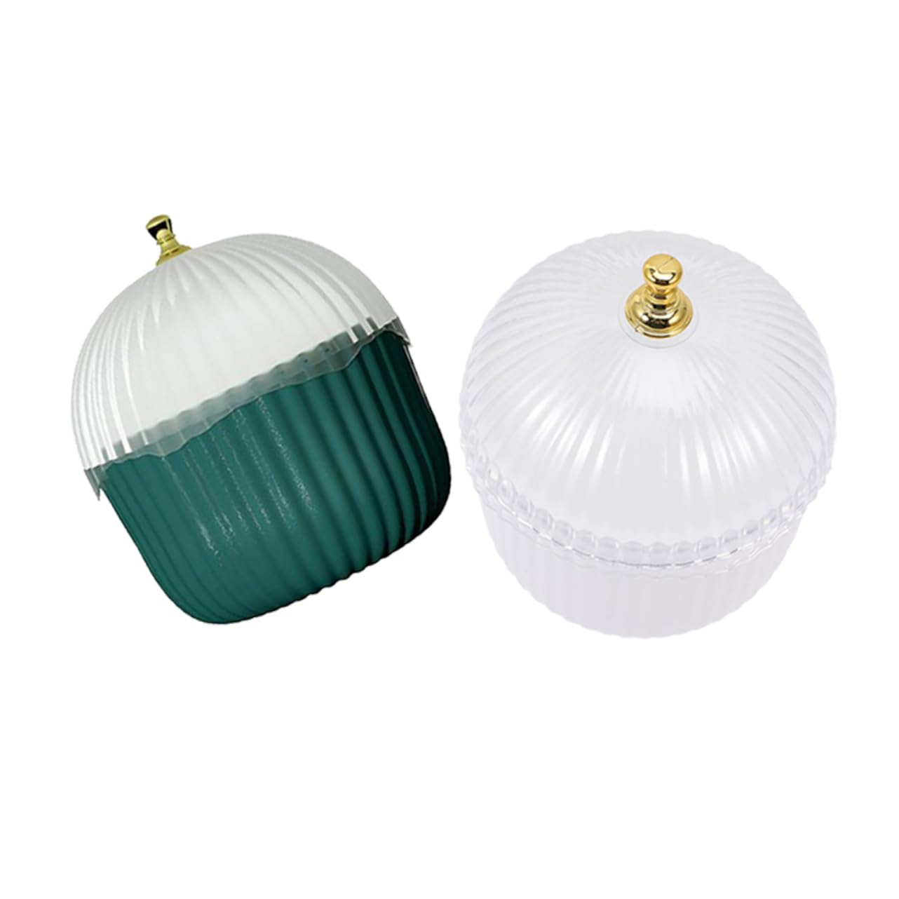 FRCOLOR 2pcs Boxes Storage Box Candy Jars for Candy Buffet Desktop Cosmetics Organizers Beauty Organizer Drawers Makeup Storage Organizer Cotton Swab Storage Cup Abs Miss Make up Round Pad