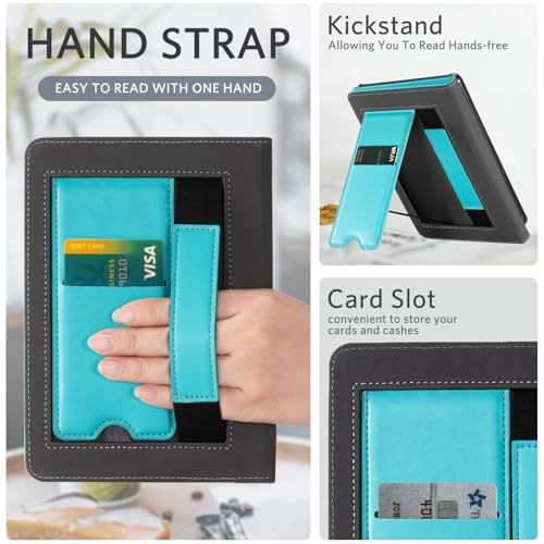 Image of CoBak Case with Stand for Ebook Readers - Durable PU Leather Cover with Auto Sleep Wake, Card Slot, Hand Strap Feature Kindle Paperwhite case