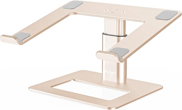 BoYata Laptop Stand, Height adjustable Ventilated Laptop Holder, Notebook Stand Compatible with 10-17'' MacBook Pro/Air, Dell, Lenovo, Samsung, Acer, HUAWEI MateBook