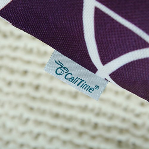 Calitime Pack Of 2 Soft Canvas Throw Pillow Covers Cases For Couch Sofa Home Decor Modern Gradient Ombre Circles Rings Both Sides 18 X 18 Inches Gray To Deep Purple #TOP6