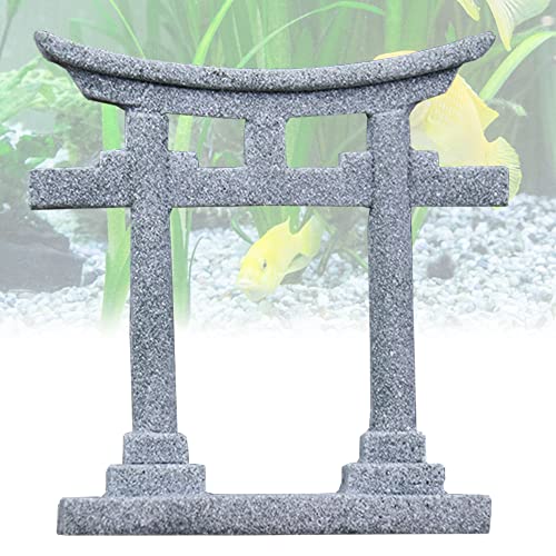 Image of livelyfish Aquarium Decorations Asian Japanese Shinto Torii Gate Fish Tank Decorations Miniature Shrine Japan Style Ornament Underwater Landscape Decoration (X-Large)