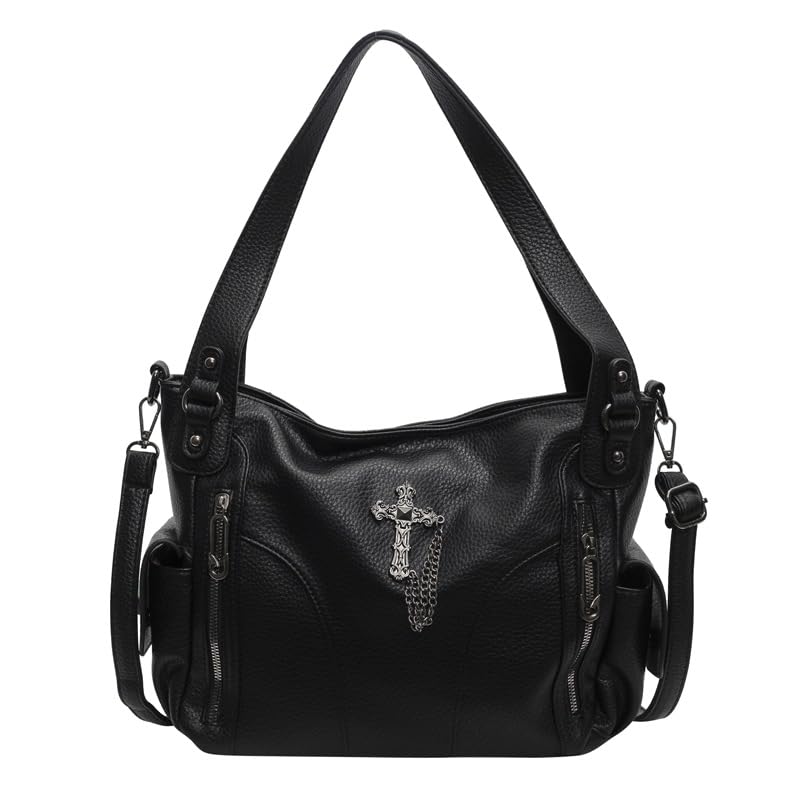 Vintage Shoulder Bag for Women, Slouchy Faux Leather Hobo Tote, Trendy Brown Purse for Fall and Winter