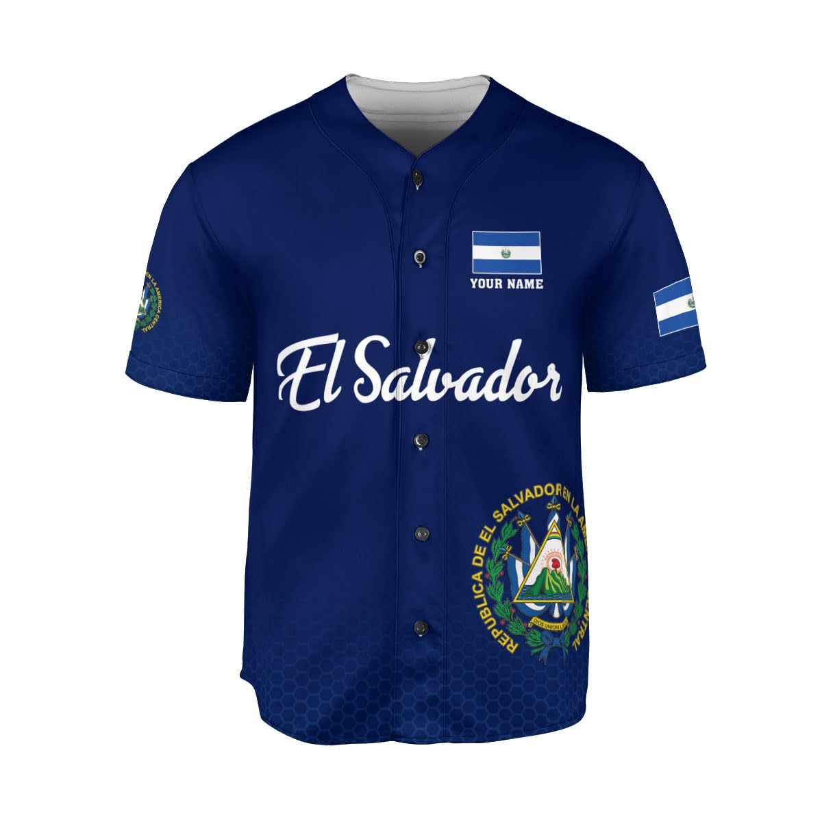 MonkeyVan Personalized El Salvador Proud AOP Baseball Jersey Unisex XS-5XL, El Salvador Jersey, El Salvador Jersey for Men 16 Multicolor