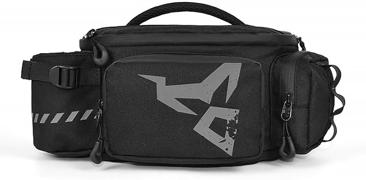 5.5L Motorcycle Thigh Bag & Waist Pack - 6 Compartments w/Water Bottle Holder, Adjustable Belt for Men Women Riding, Hiking & Exercise Gray