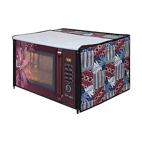 Image of DREAM KING Stylish Design & Printed Microwave Oven Cover Full Closure |waterproof & Dustproof Oven Cover Suitable for All Models - Multicolour SA25