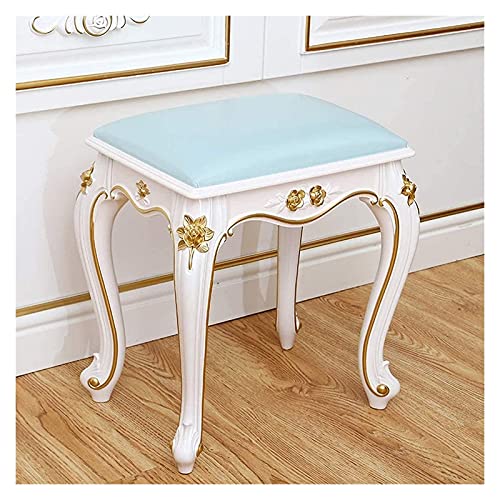 Genérico Taburete De Vestir, Acolchado, De Alta Capacidad De Carga, Patas De Abs, Montaje Sin Herramientas, Silla De Piano para Dormitorio (Blue 40 * 29 * 35cm)