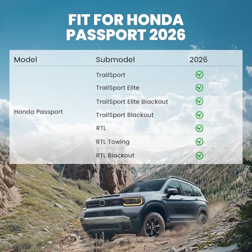 Image of LASFIT Rear Seat Back Protector for Honda Passport 2026 | All Weather TPE Pet Friendly Custom Fit Passport Second Row Back Seat Cover Mat Liner Accessories, Black