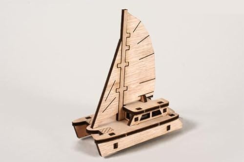 Miniatura 4 de Kit de modelo de madera de escritorio Run! Velero Catamarán  YG861-24