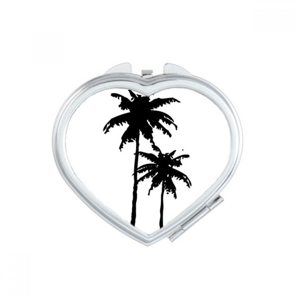 Miroir de poche à la main cadeau mignon multicolore motif vacances et cocotier