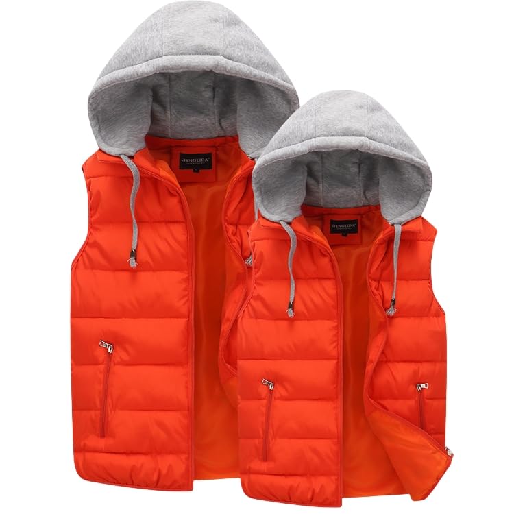 Men's Lightweight Puffer Vest Hooded Quilted Sleeveless Jacket Vest Casual Winter Warm Coat Cotton Padded Outerwear2